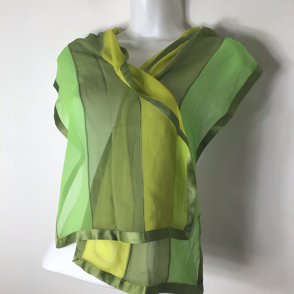 Mark Snider Green Sheer Scarf Silk